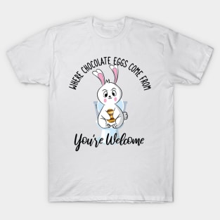 Where Chocolate Eggs Come From Easter Potty Poop T-Shirt